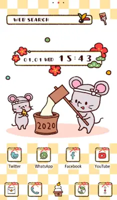 Cute NewYear's Rat Theme android App screenshot 0